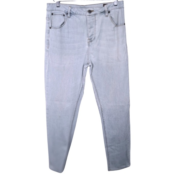 ASOS Denim - ASOSJeans Womens 33 Light Wash High‎ Waisted Straight Leg Jeans Denim Casual